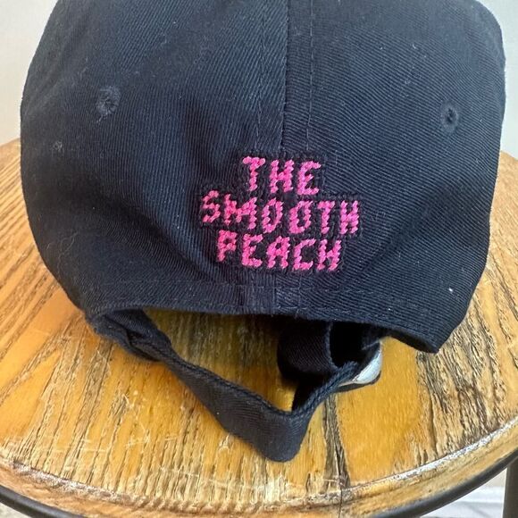 Smathers & Branson Cap Black Pink The‎ Smooth Peach  Needlepoint Adjustable Hat - Picture 3 of 4